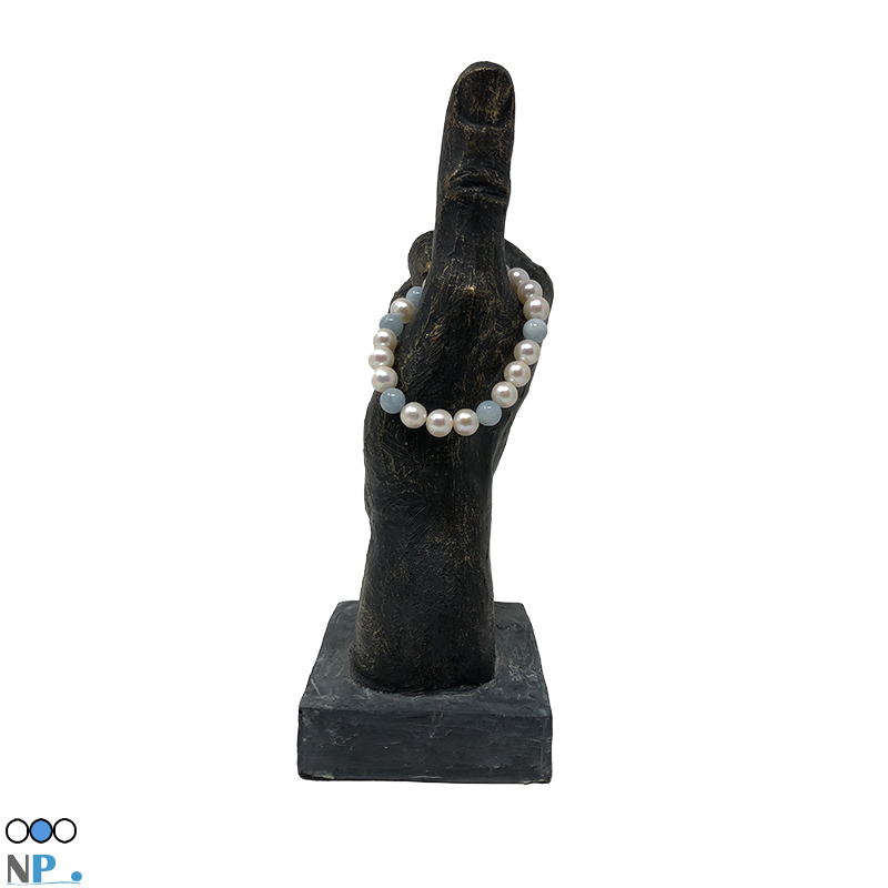 Bijou tres eleggant composé de perles de culture et d'aigue marine authentiques, pierres semi precieuses